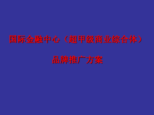 国际金融中心(超甲级商业综合体)品牌推广方案