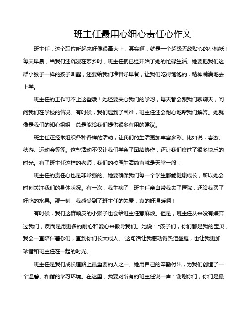 班主任最用心细心责任心作文
