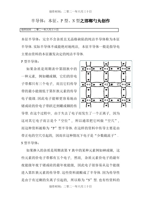 半导体：本征、P型、N型