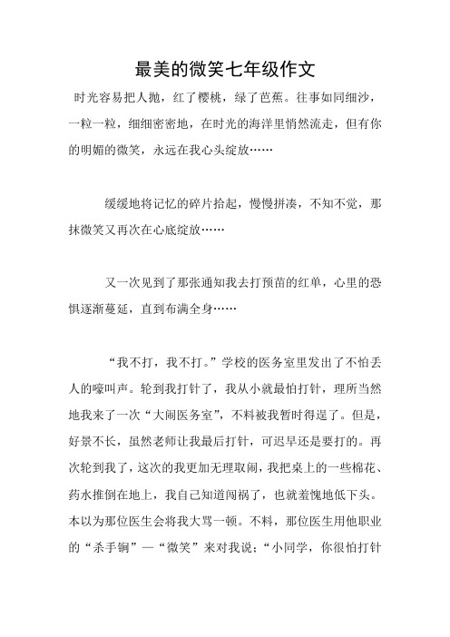 最美的微笑七年级作文