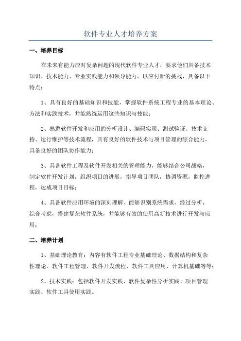 软件专业人才培养方案