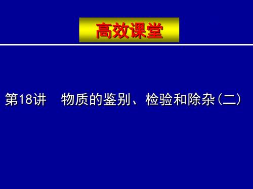 中考化学复习高效课堂第18讲物质的鉴别、检验和除杂(二) PPT教学课件 通用