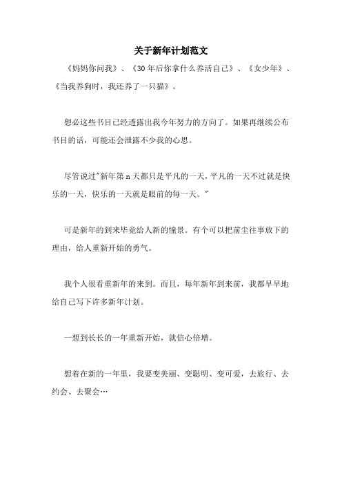 2020年关于新年计划范文