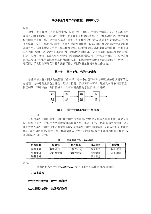 高校学生干部工作的流程