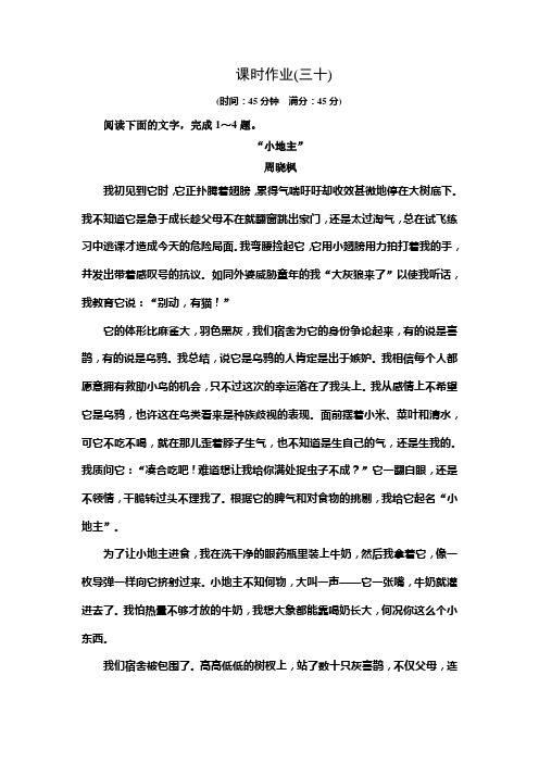 创新大课堂高考语文新课标人教一轮总复习课时作业三十 含解析