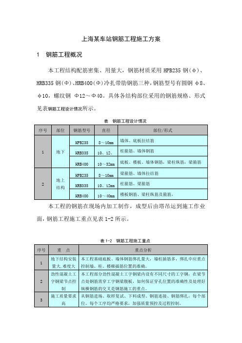 002  上海某车站钢筋工程施工方案(等强滚轧直螺纹)19616