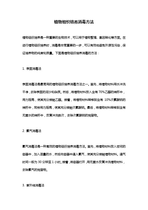 植物组织培养消毒方法