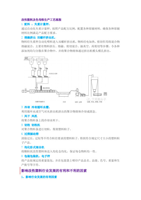 改性塑料及色母粒生产工艺流程