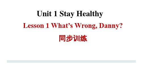 Unit1StayHealthyLesson1What’sWrongDanny训练课件冀教版九年级英