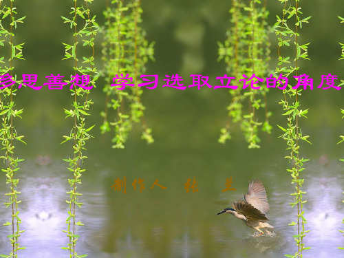 高中作文   多思善想——学习选取立论的角度精品课件
