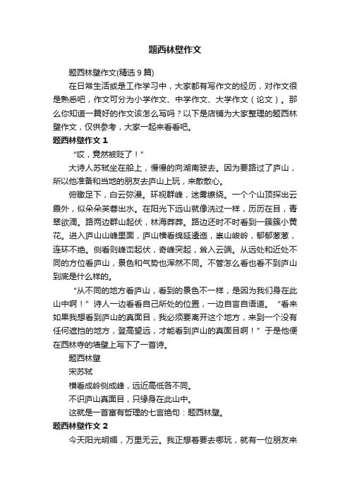 题西林壁作文