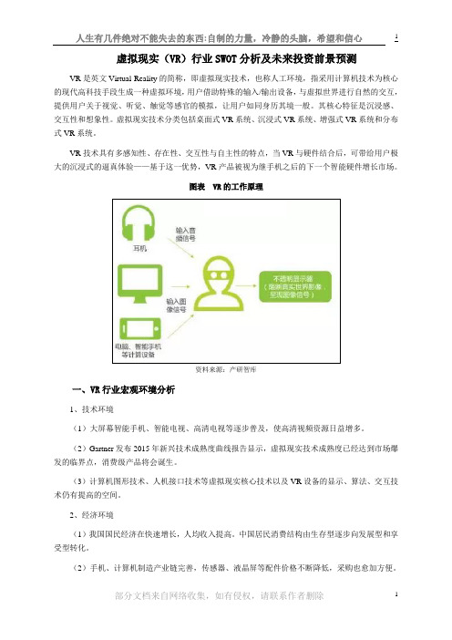 虚拟现实(VR)行业SWOT分析及未来投资前景预测