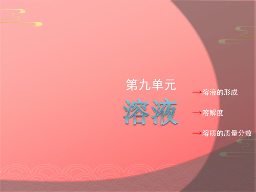 人教版初中化学九下 溶液的形成 课件PPT
