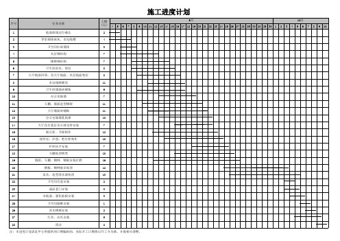 安装施工进度计划横道图