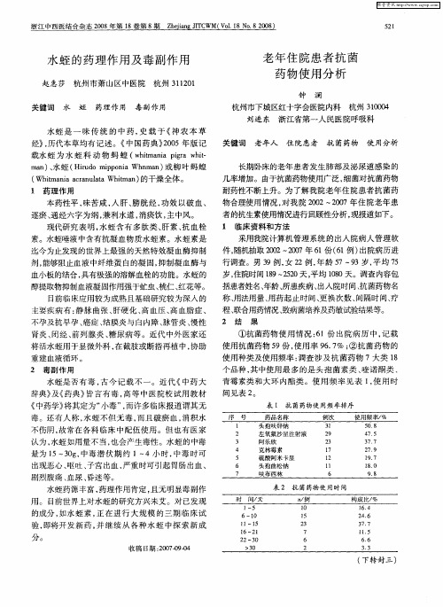 老年住院患者抗菌药物使用分析