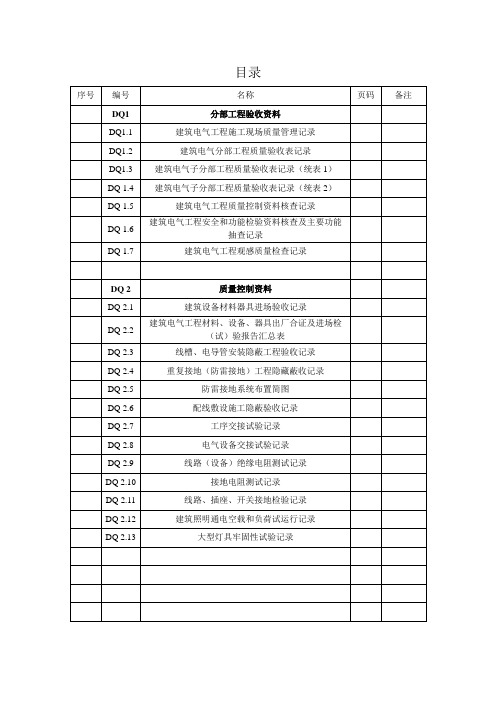 建筑电气报验资料