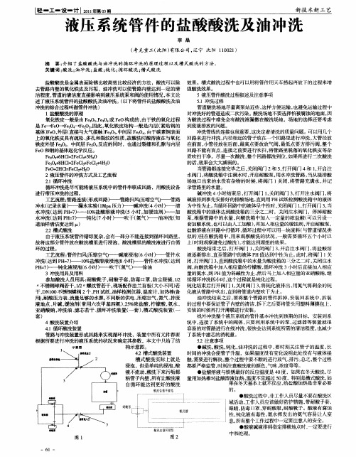 液压系统管件的盐酸酸洗及油冲洗