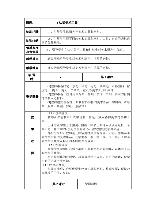 人教版美术一年级上全册