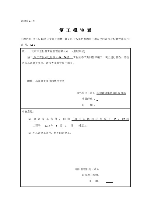 春节后复工报告