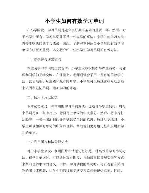 小学生如何有效学习单词