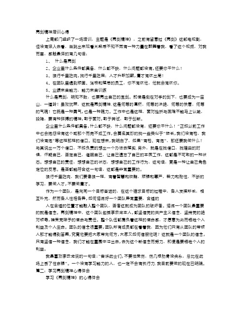 亮剑培训视频心得体会
