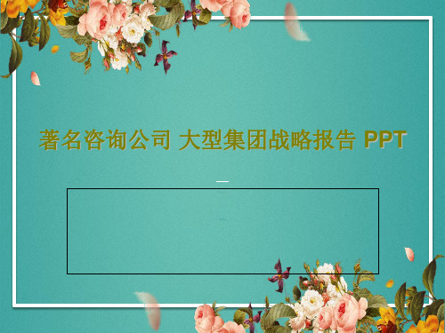 著名咨询公司 大型集团战略报告 PPT137页PPT