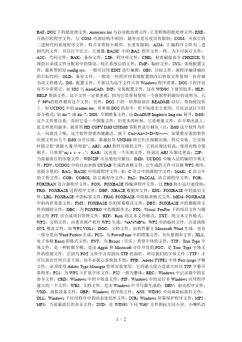 各种软件格式后缀