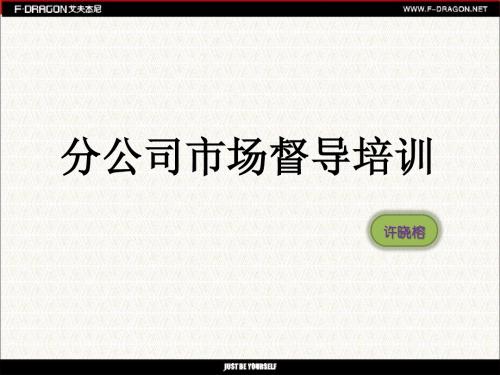 分公司市场督导培训