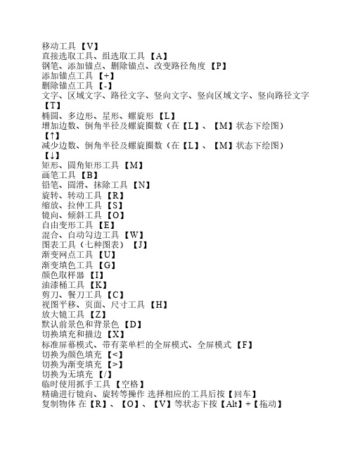 Adobe Illustrator 快捷键大全