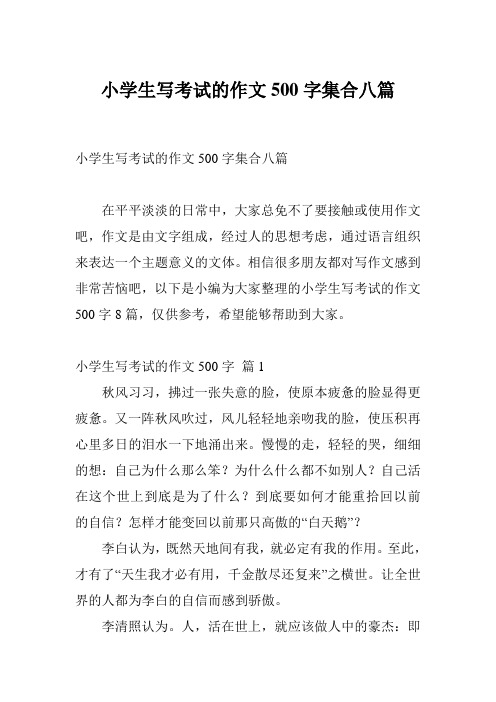 小学生写考试的作文500字集合八篇