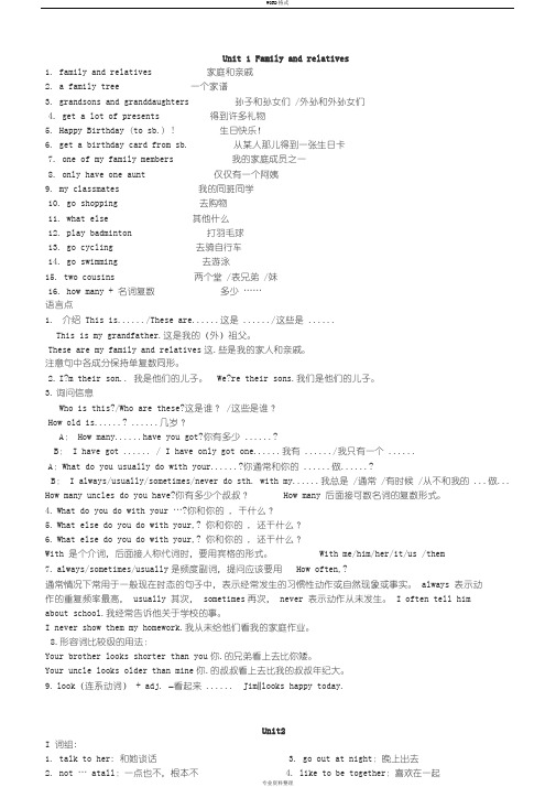 沪教版六年级英语上册-全套复习资料