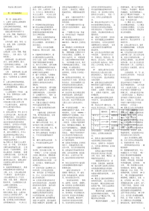 三级、二级心理咨询师考试复习要点参考(分栏)