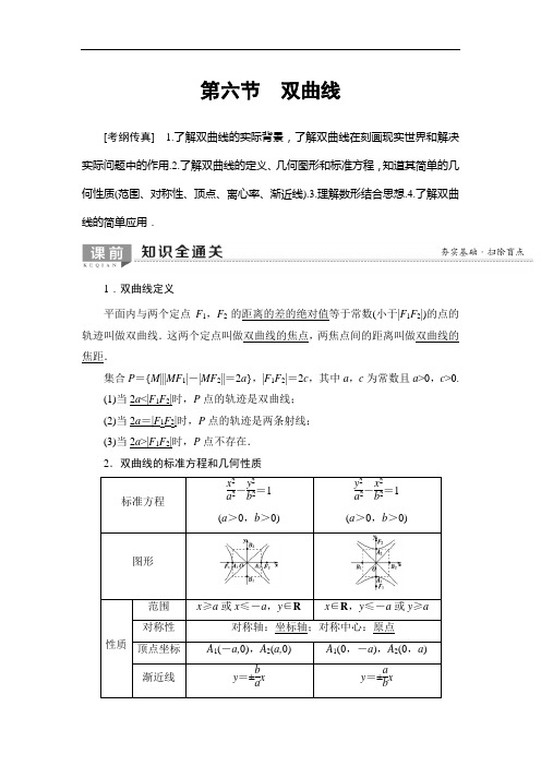 2020年高考数学一轮复习教案：第8章 第6节 双曲线(含解析)