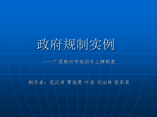 政府规制实例
