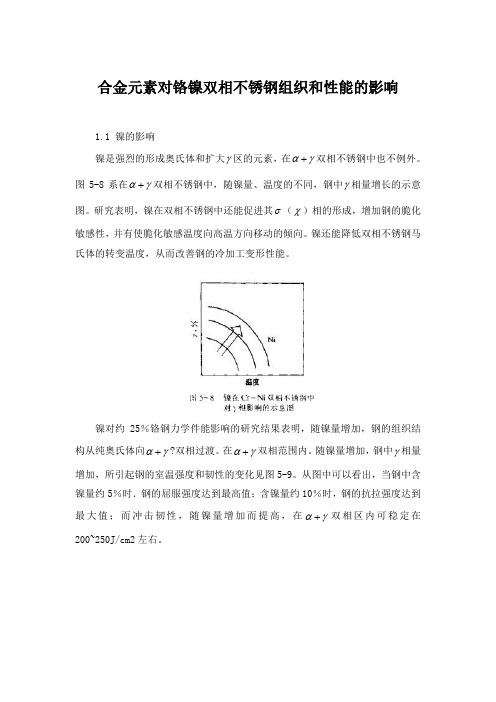 合金元素对铬镍双相不锈钢组织和性能的影响