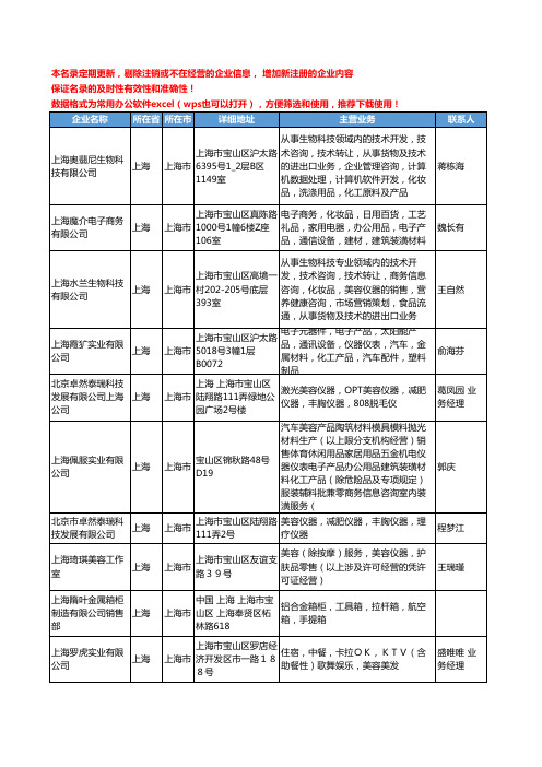 2020新版上海市美容仪器工商企业公司名录名单黄页大全341家