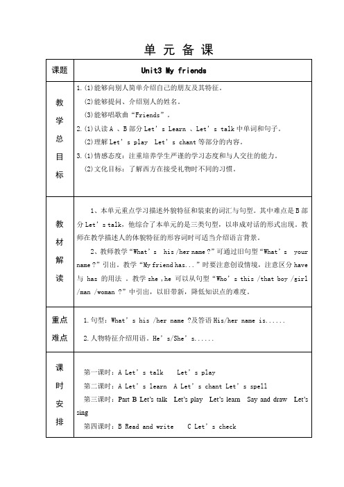 PEP四年级英语3单元教学设计21-31