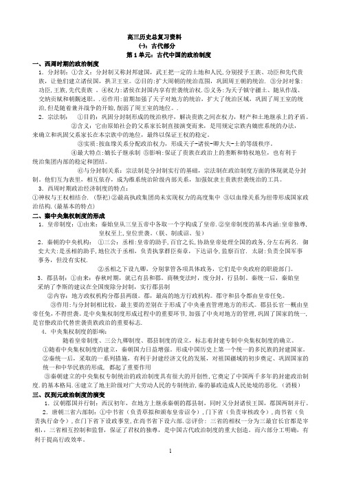 2017高考历史总复习资料