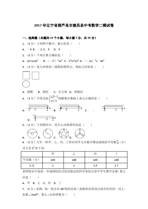 【真卷】2017年辽宁省葫芦岛市建昌县中考数学二模试卷及解析PDF