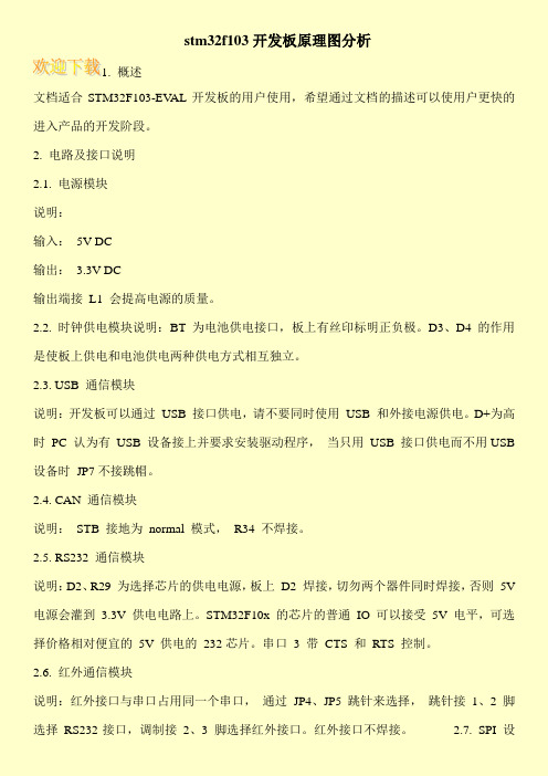 stm32f103开发板原理图分析