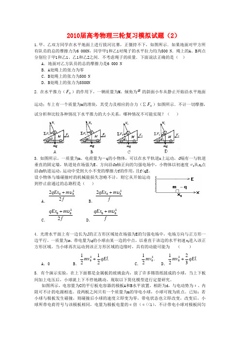 2010届高三物理高考三轮复习模拟试题(2)