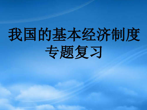 山东省牟平第一中学高三政治二轮复习 专题三 我国的基本经济制度课件 (2)(通用)