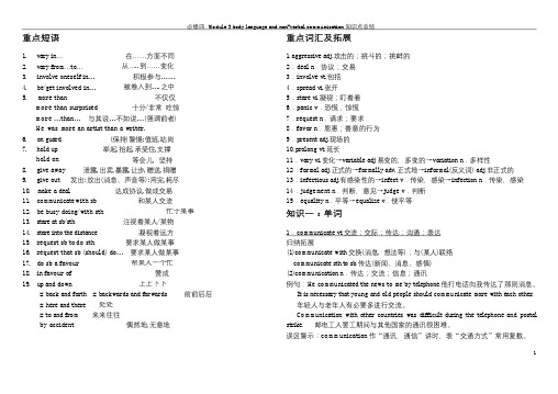 外研版必修四module3知识点