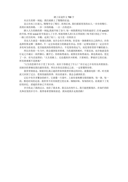 踏上征途作文700字