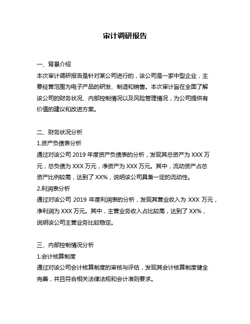 审计调研报告
