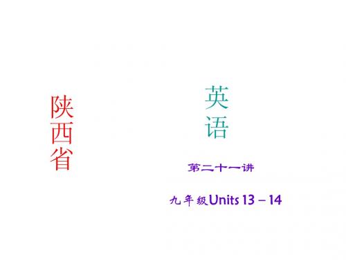 陕西省2015年中考人教版英语考点精讲课件：第21讲 九年级Units 13-14