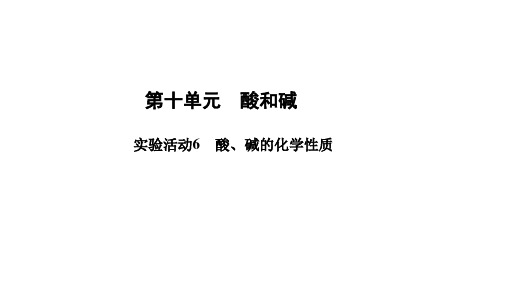 10.实验活动6 酸、碱的化学性质 课件 2020-2021学年人教版九年级化学下册
