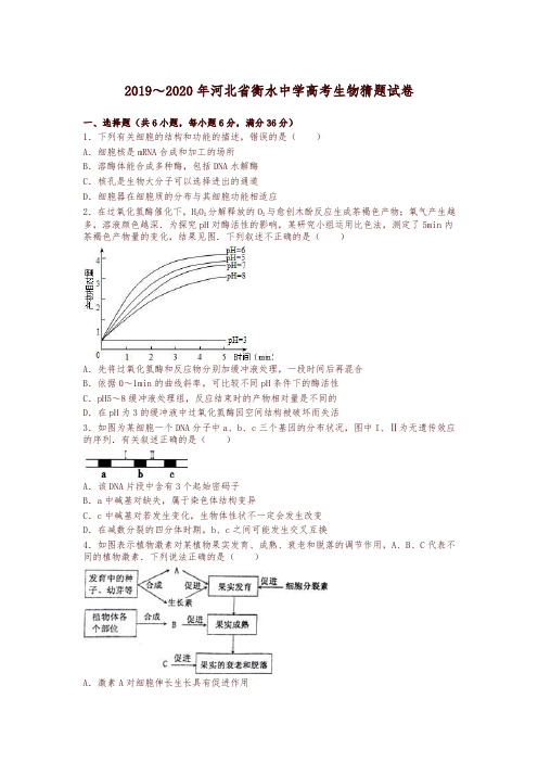 河北省衡水中学2020年高考生物猜题试卷(解析版)