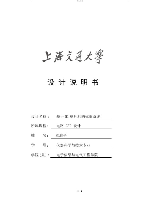 电路CAD设计说明书(DOC)