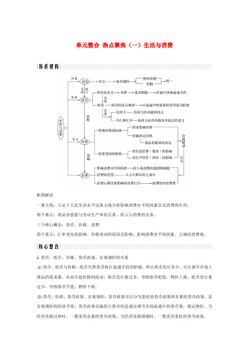2020版高考政治一轮复习讲义：经济生活单元整合热点聚焦(一)生活与消费讲义